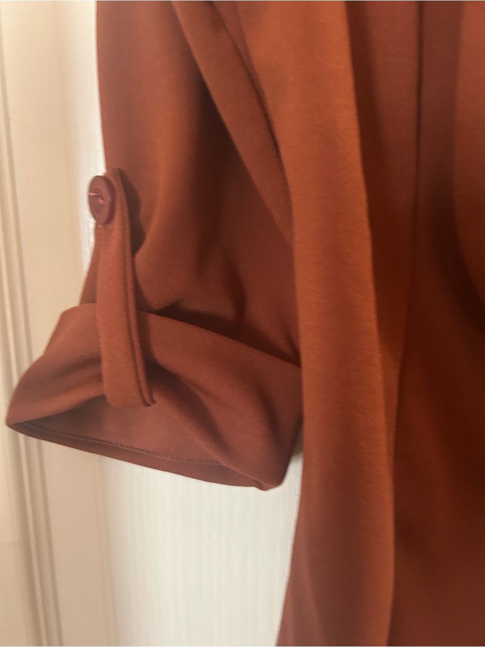 Linda Rust Open-Front Draped Blazer - Picture 4 of 6